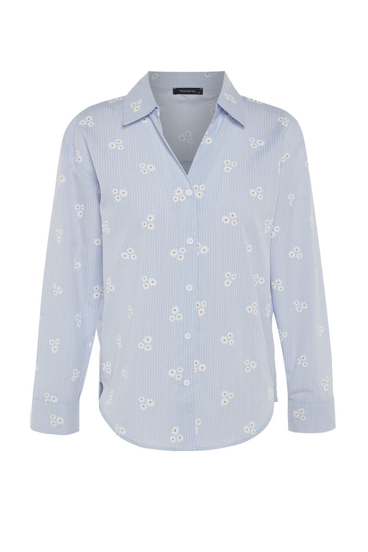 Blue Floral Shirt, , large image number 5