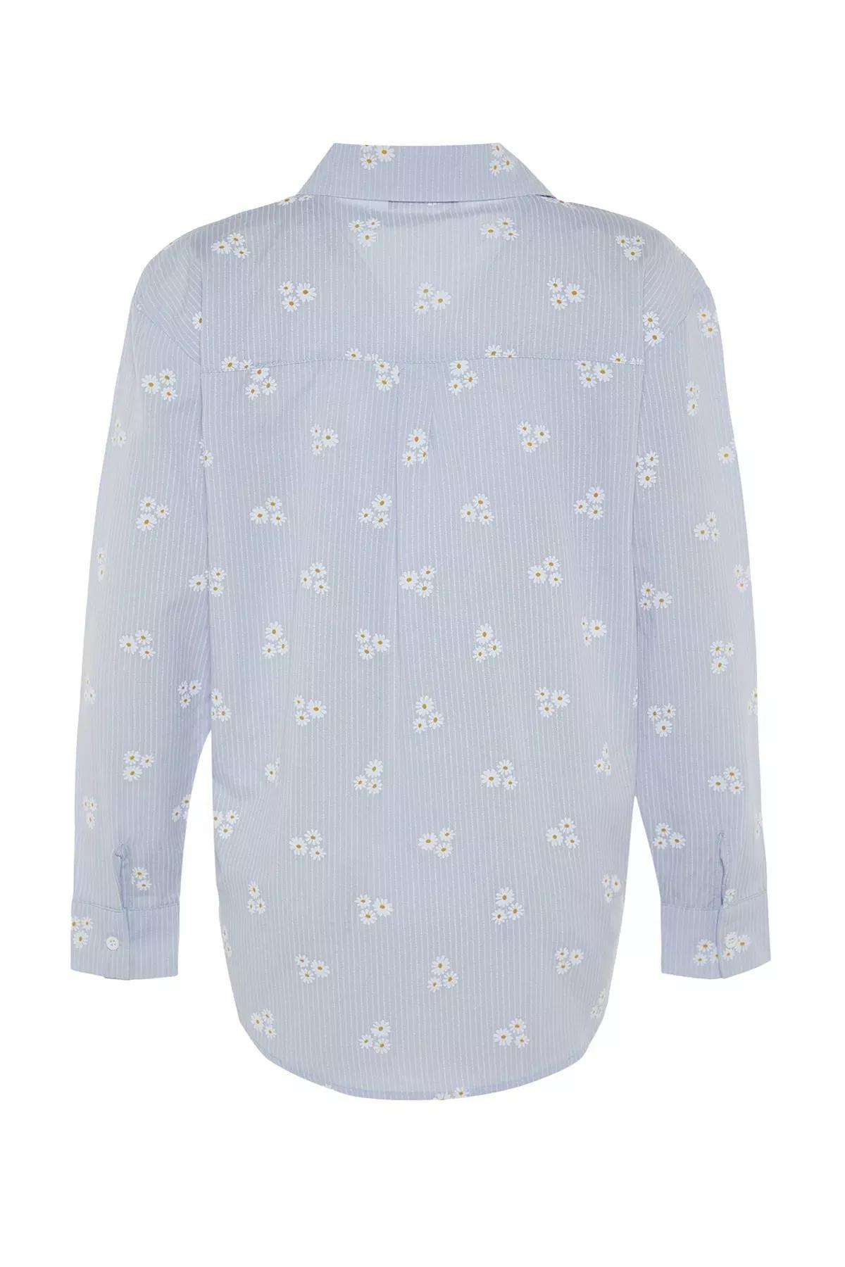Blue Floral Shirt, Blue, large image number 7