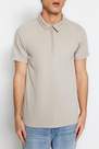 Trendyol - Gray Fitted Polo Neck T-Shirt