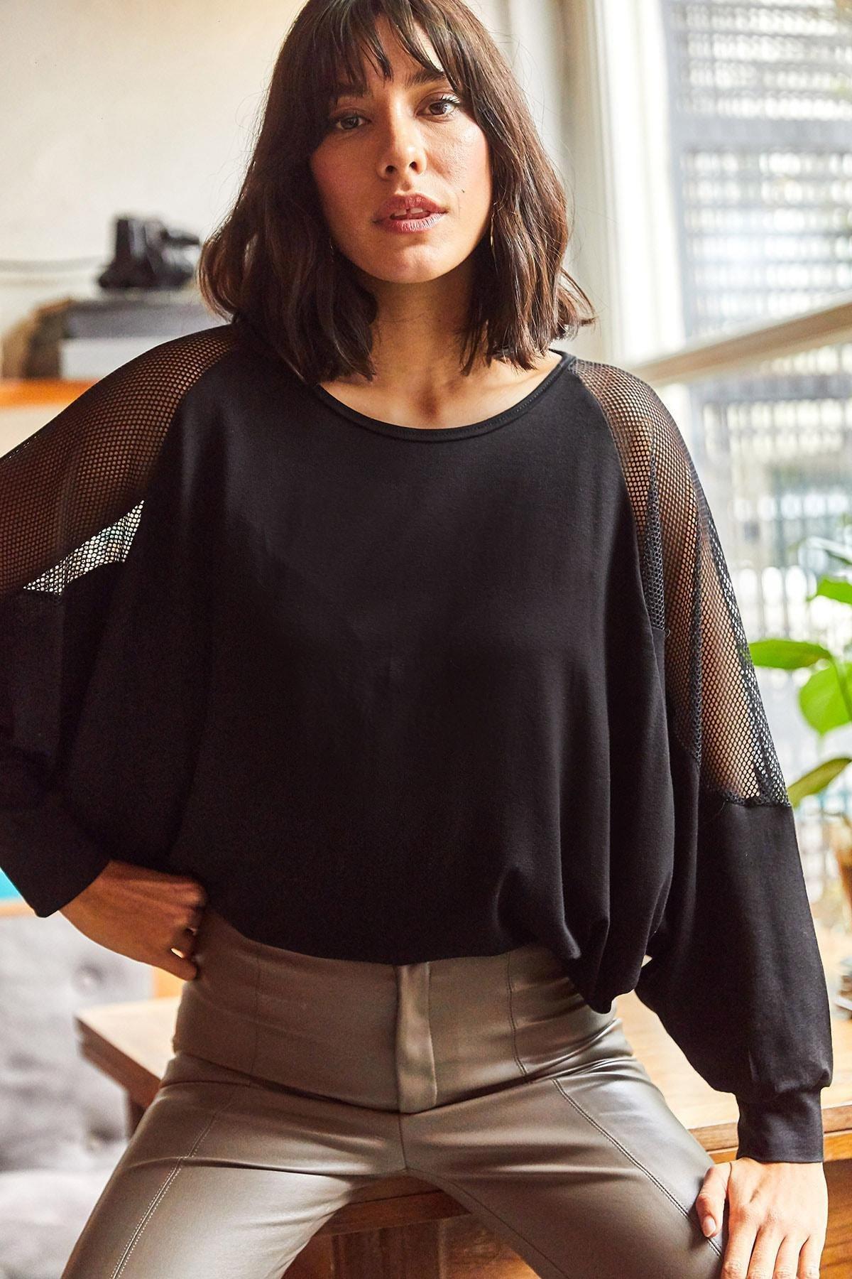Black Lycra Knitted Shirt, , large image number 1