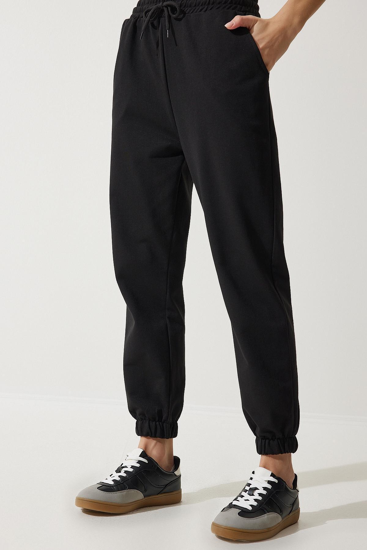 Black Pocketed Sweatpants, BLACK, medium