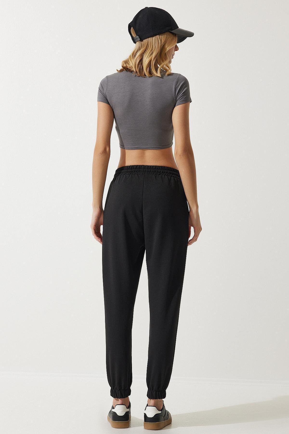 Black Pocketed Sweatpants, BLACK, large image number 3