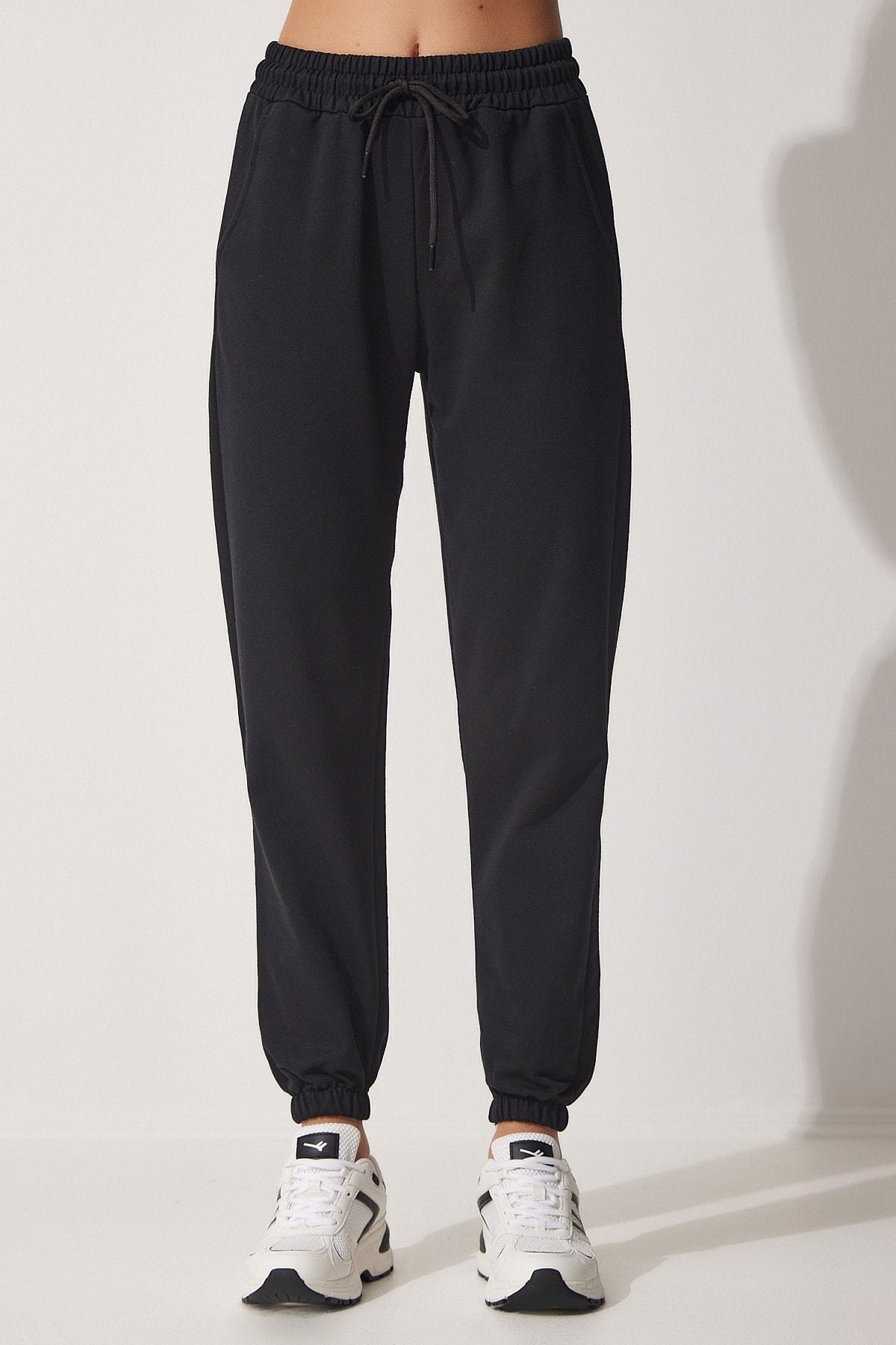 Black Pocketed Sweatpants, BLACK, large image number 4