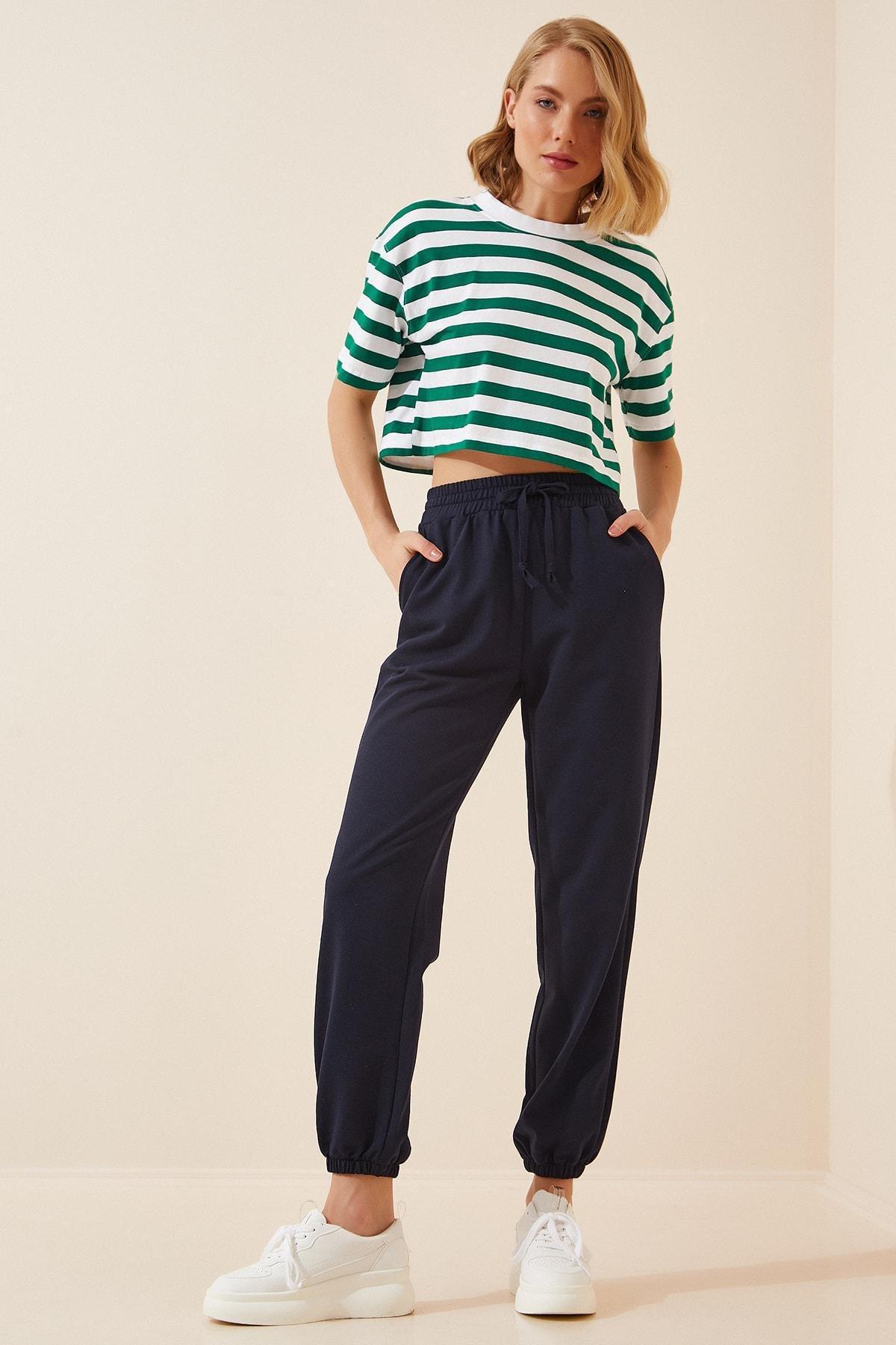 Navy Sweatpants With Pockets, , medium