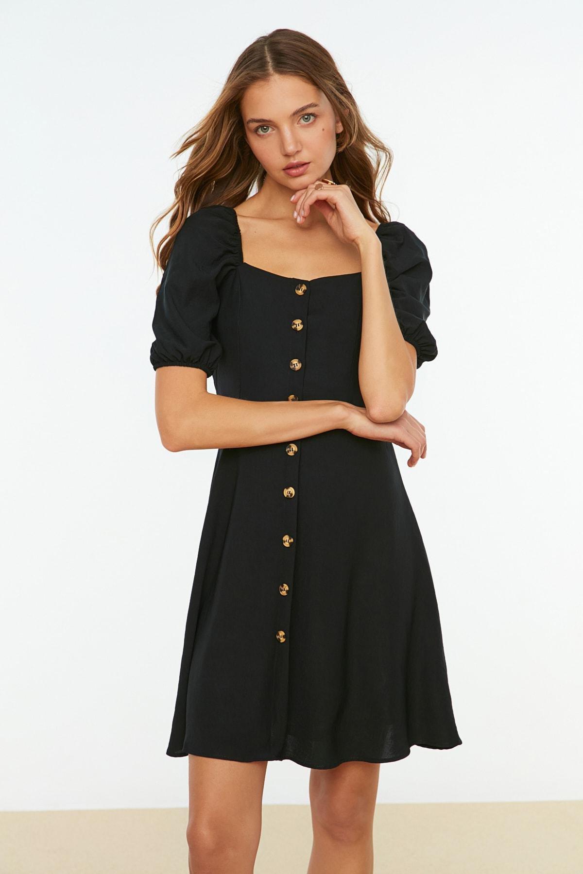 Black A-Line Mini Dress, , large image number 2