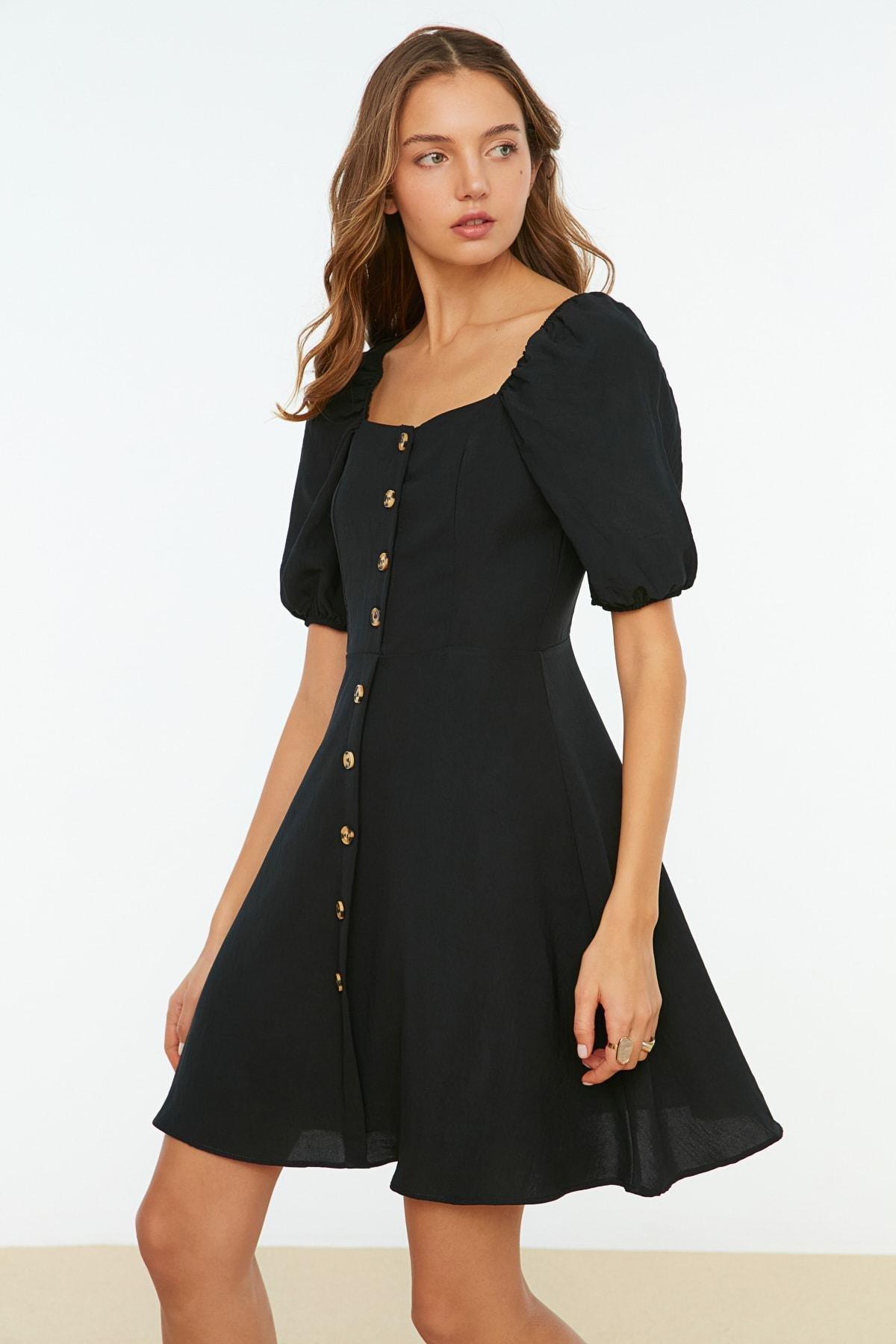 Black A-Line Mini Dress, , large image number 4
