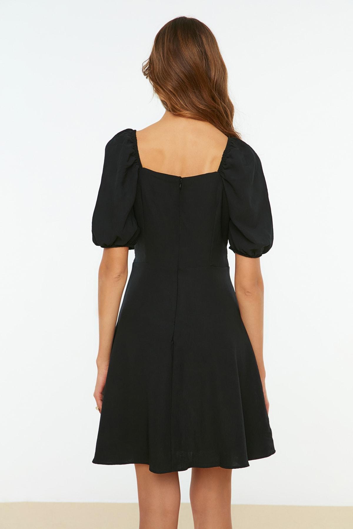Black A-Line Mini Dress, , large image number 6