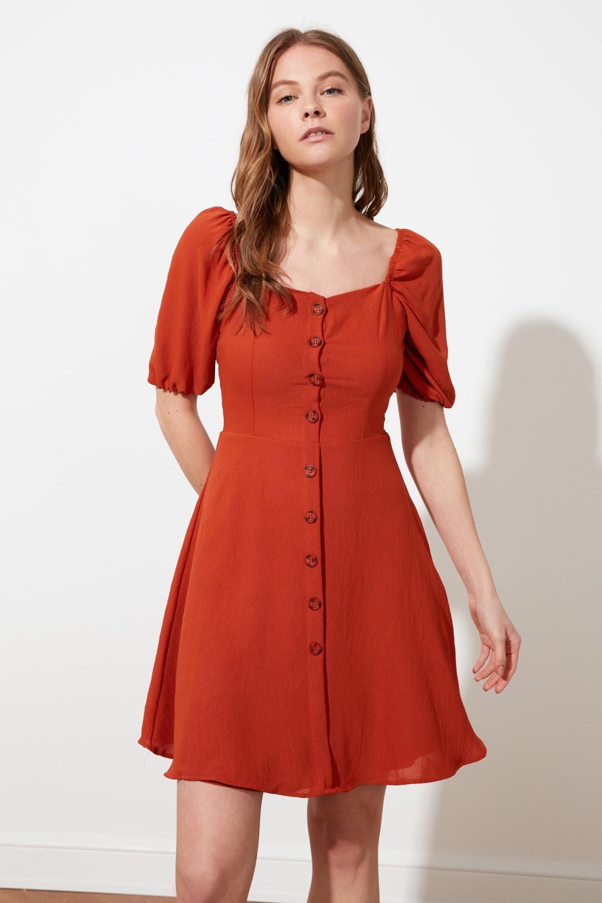 Orange A-Line Dress, Orange, large image number 0