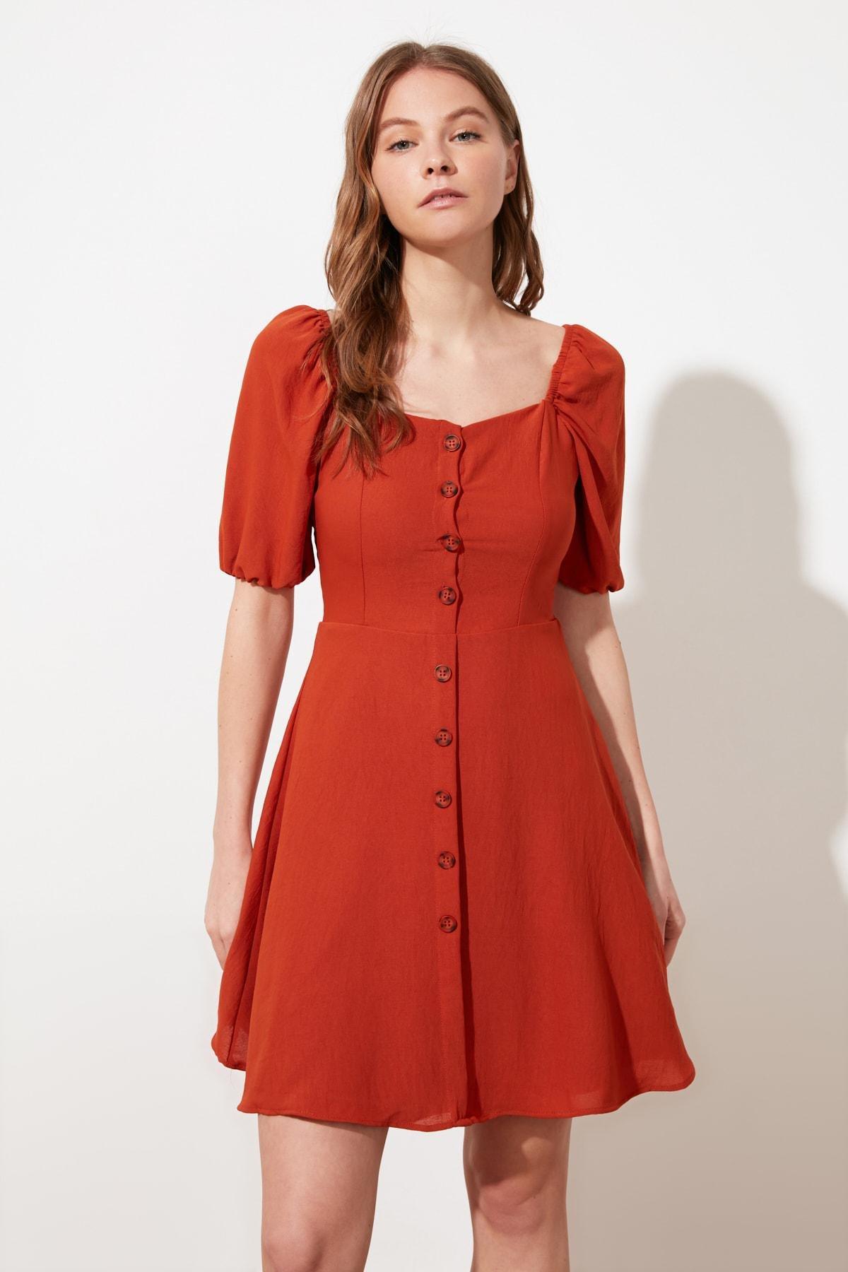 Orange A-Line Dress, Orange, large image number 1