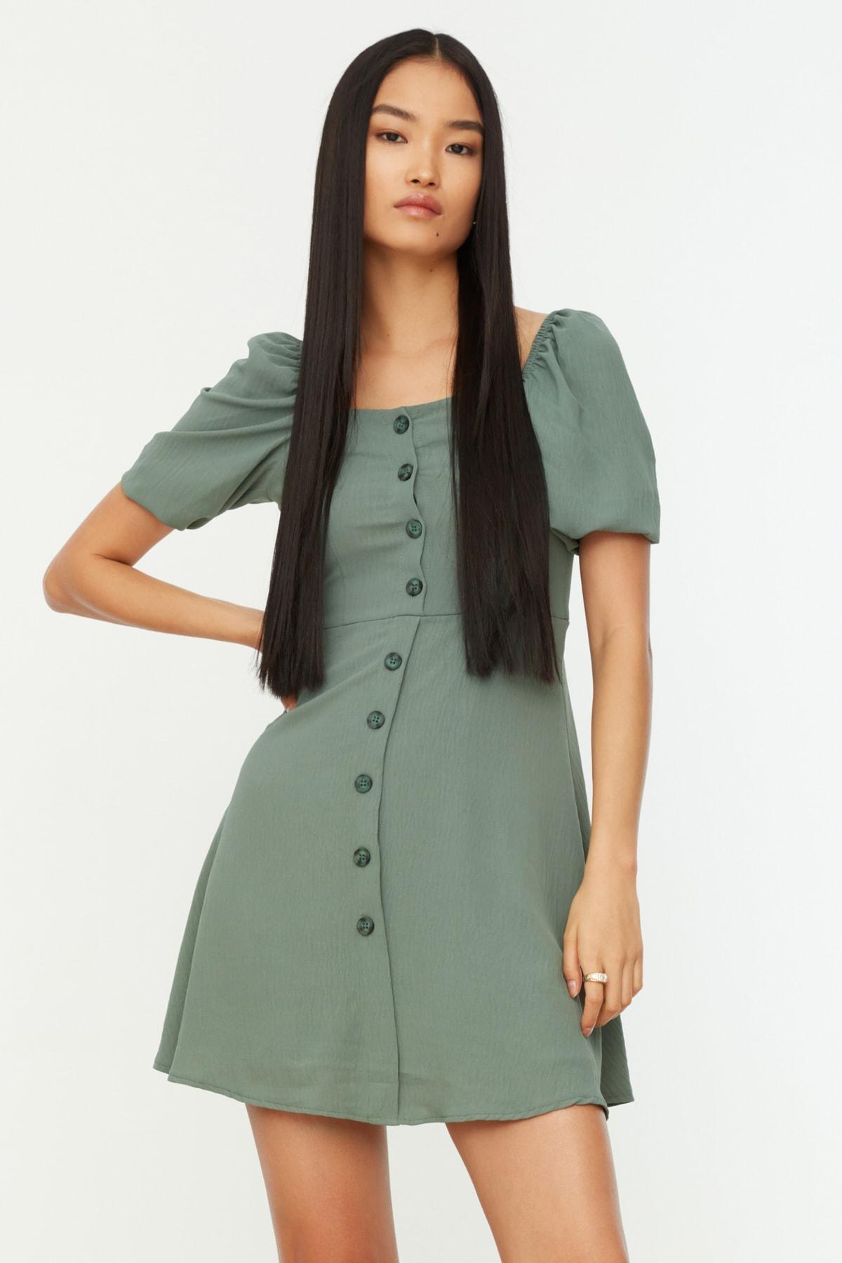 Green A-Line Mini Dress, , large image number 2