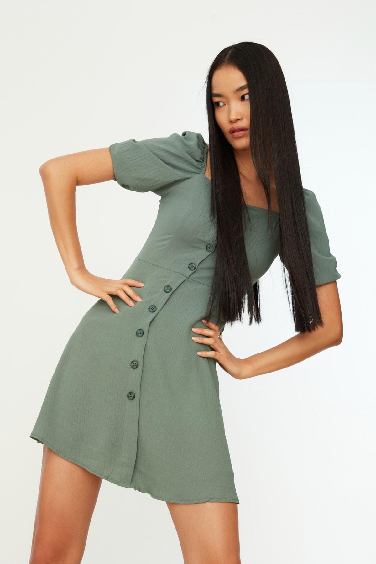 Green A-Line Mini Dress, , large image number 4
