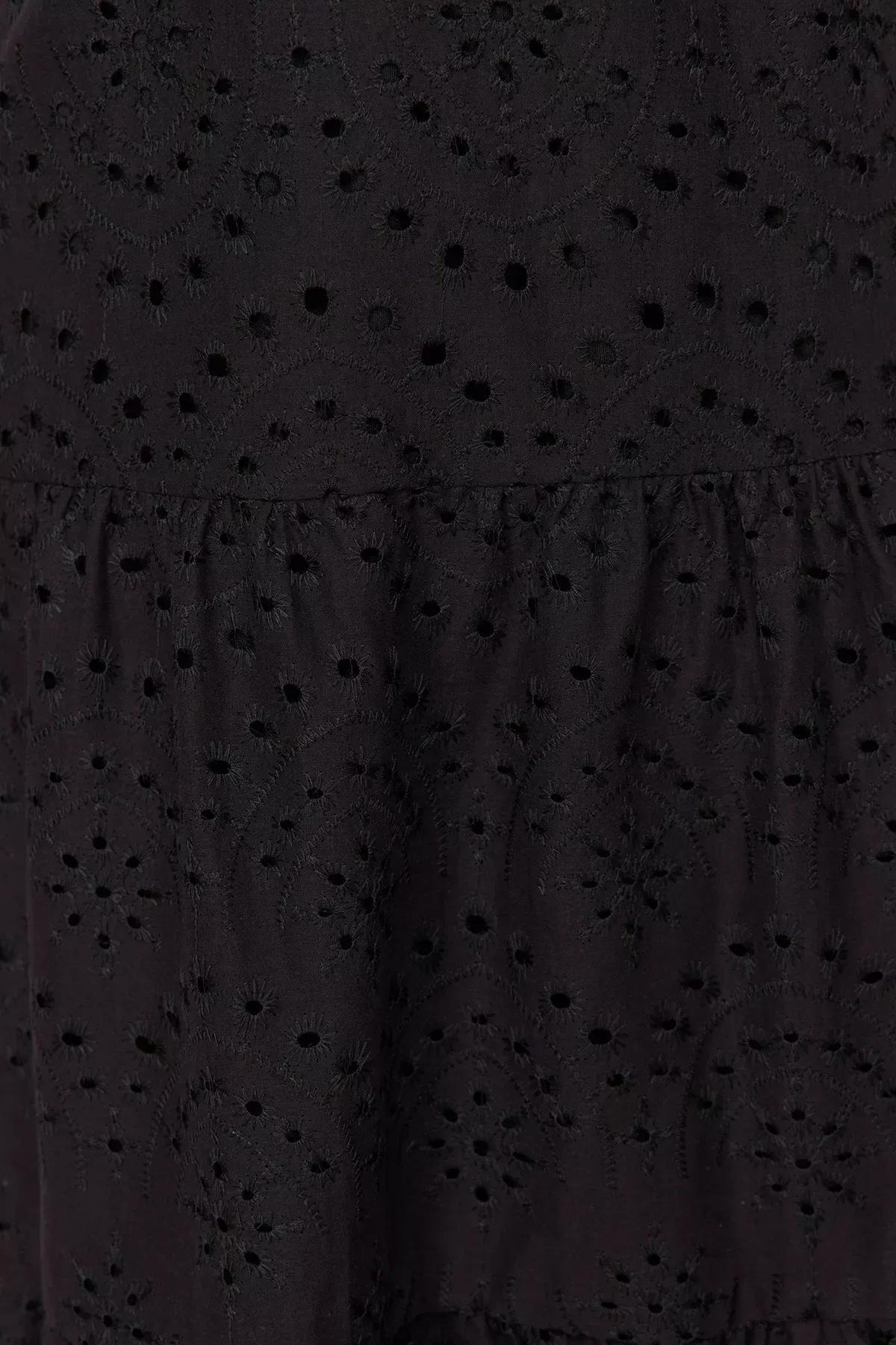 Black Embroidered Midi Dress, C101_5720, large image number 14