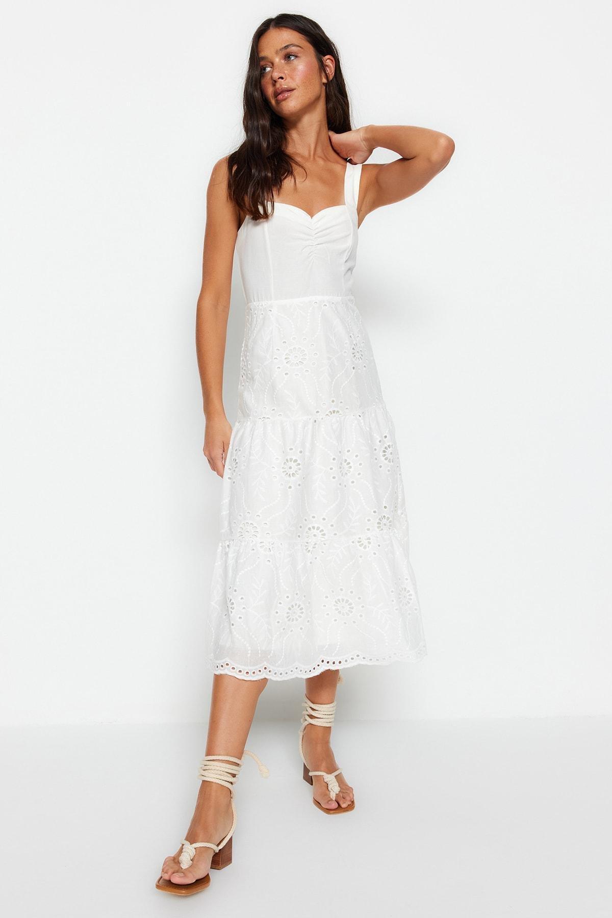 White Skater Dress, , large image number 1