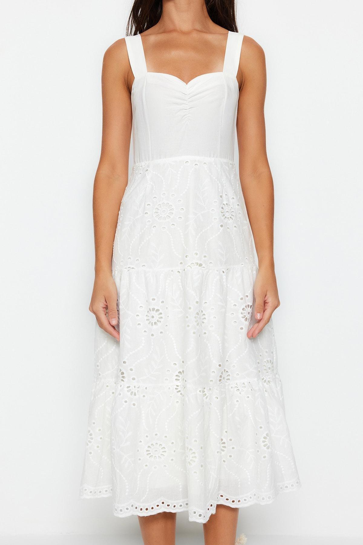 White Skater Dress, , large image number 3