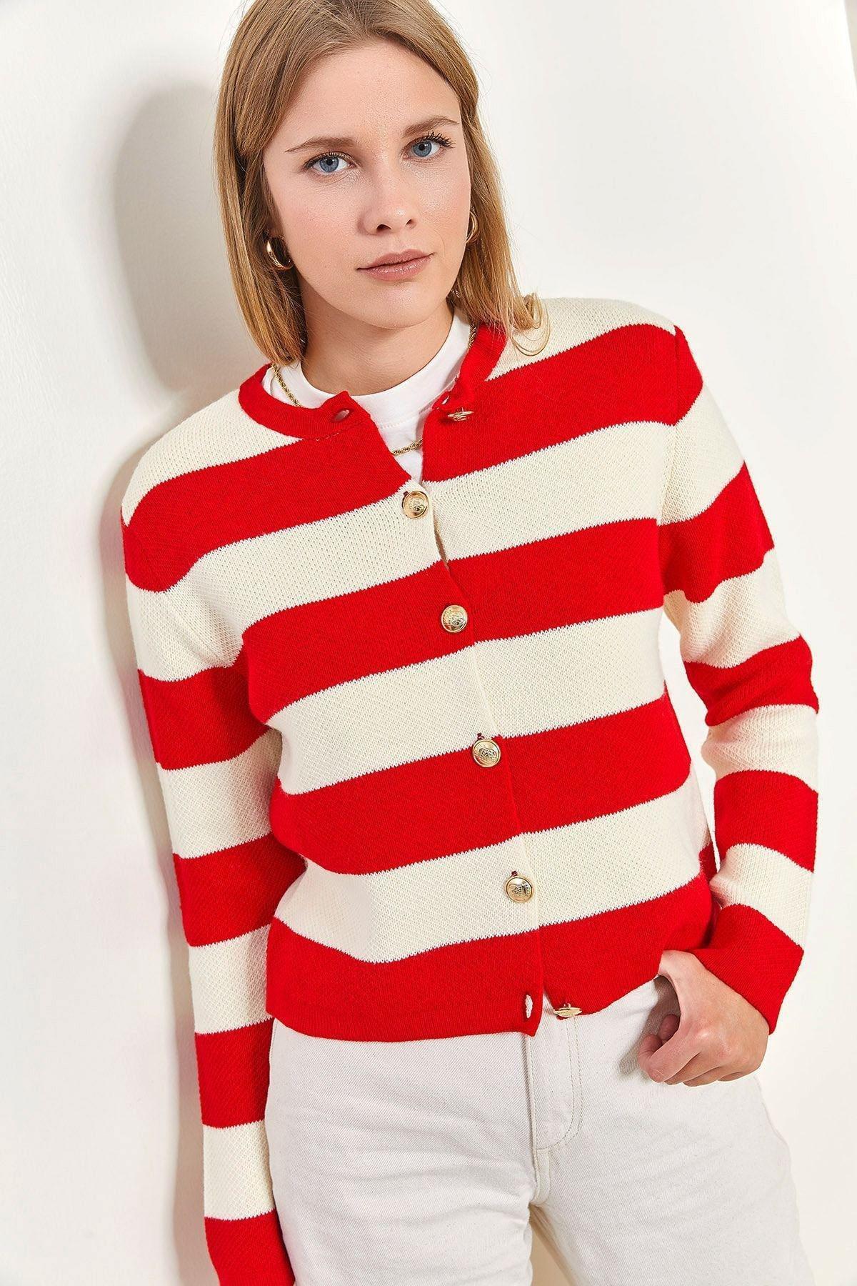 Multicolour Striped Knitted Cardigan, C101_1981, large image number 0