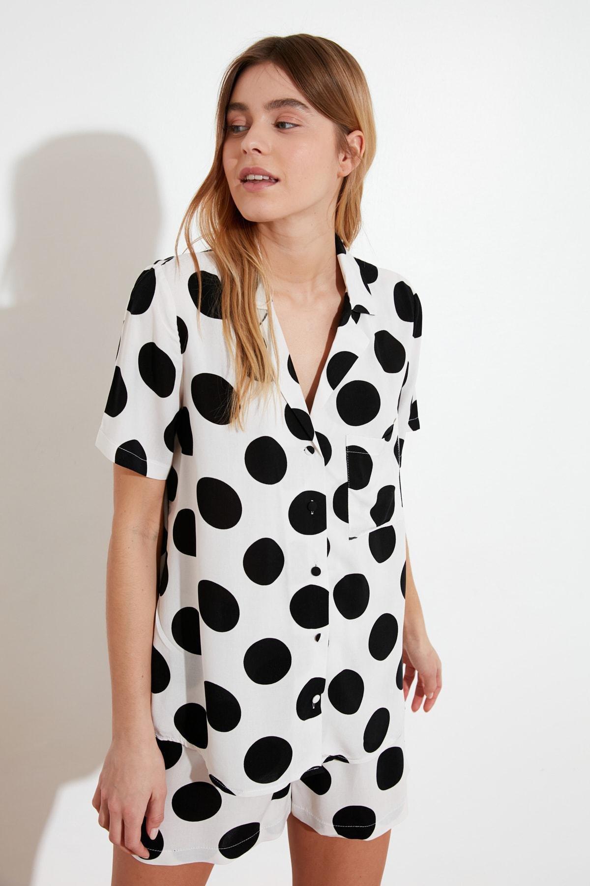 Cream Polka Dot Pajama Set, , large image number 2