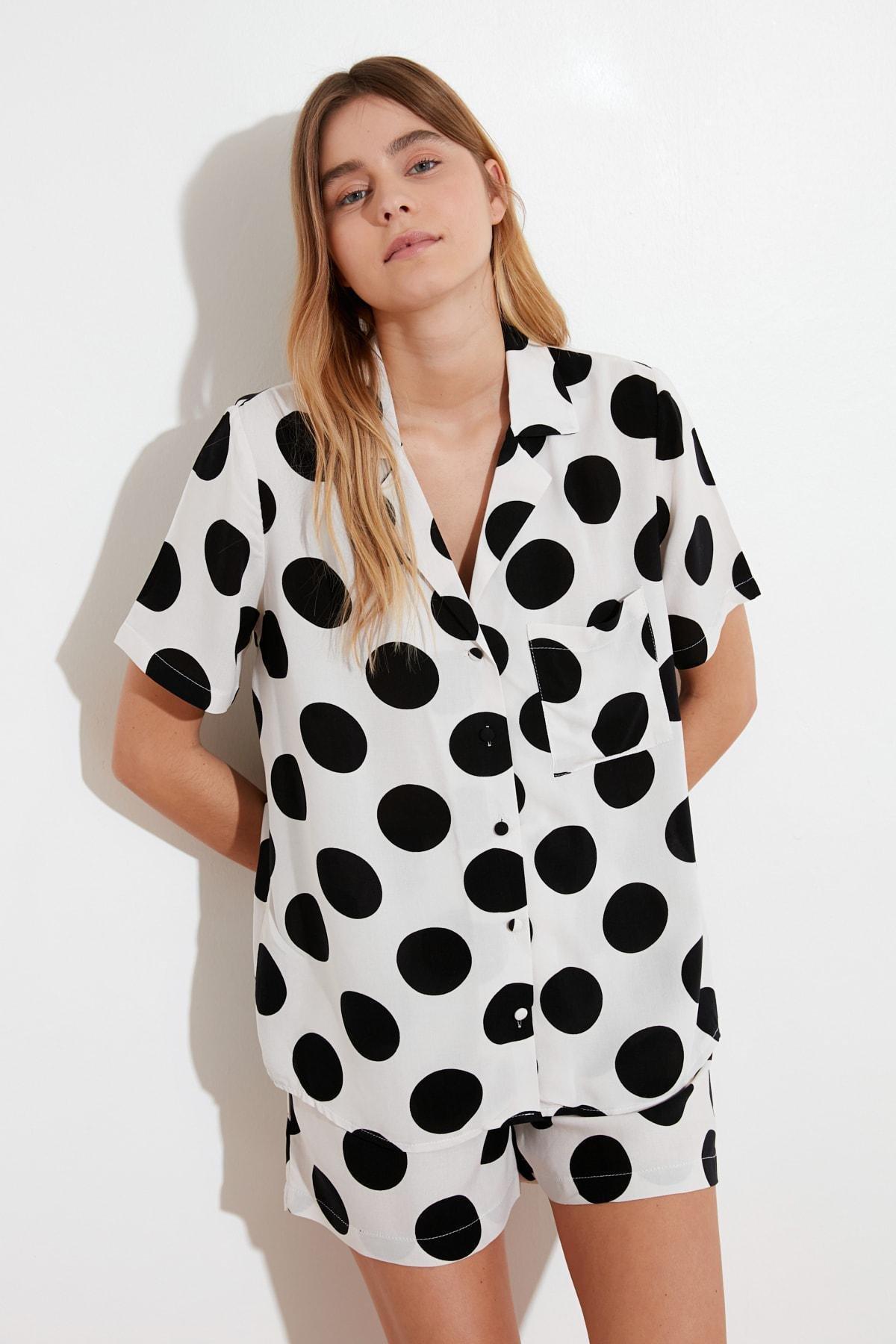 Cream Polka Dot Pajama Set, , large image number 3