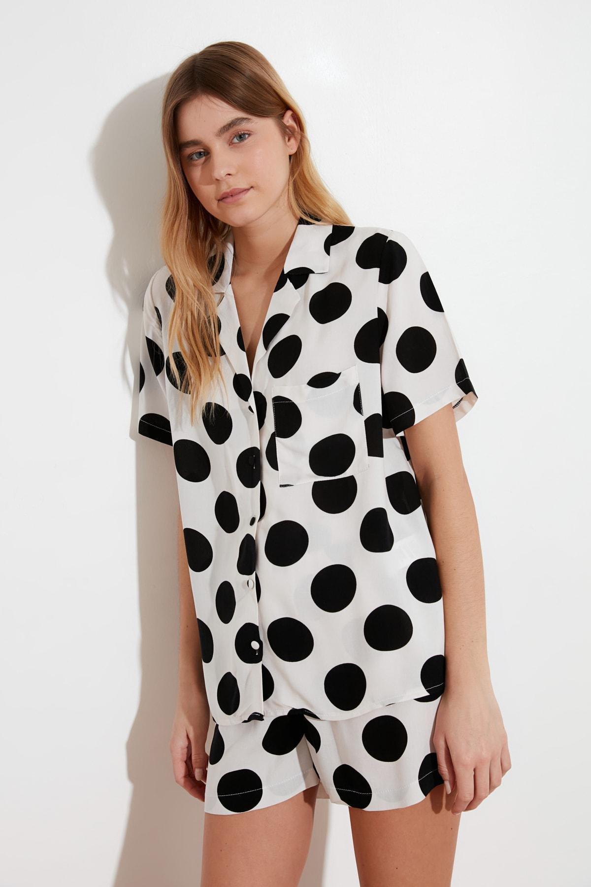 Cream Polka Dot Pajama Set, , large image number 4