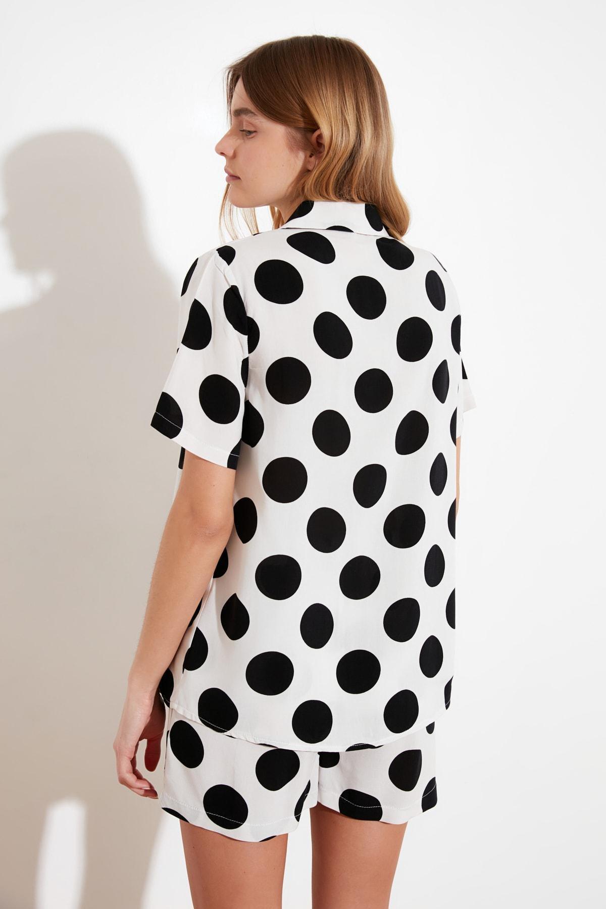 Cream Polka Dot Pajama Set, , large image number 5