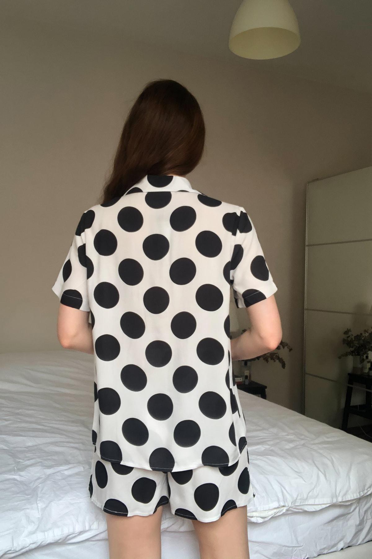 Cream Polka Dot Pajama Set, , large image number 8