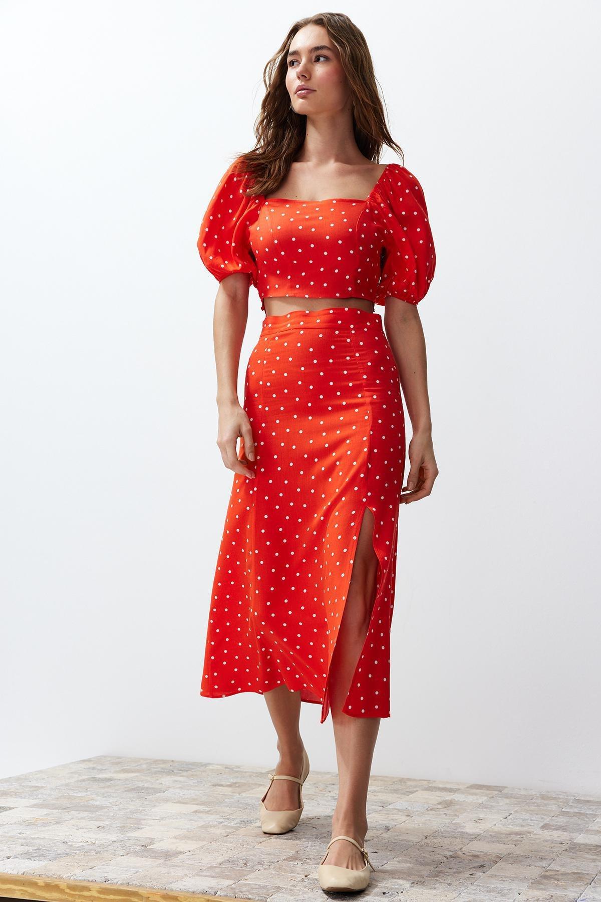Orange Polka Dot Co-Ord Set, Orange, large image number 3