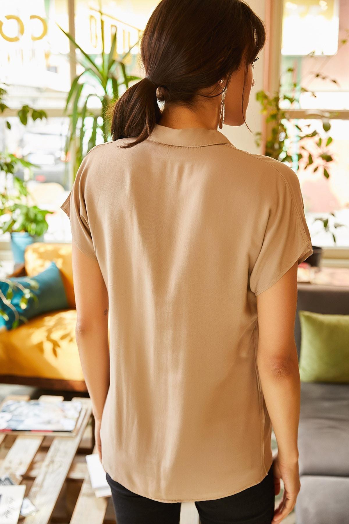 Brown Bat Viscose Shirt, , large image number 1
