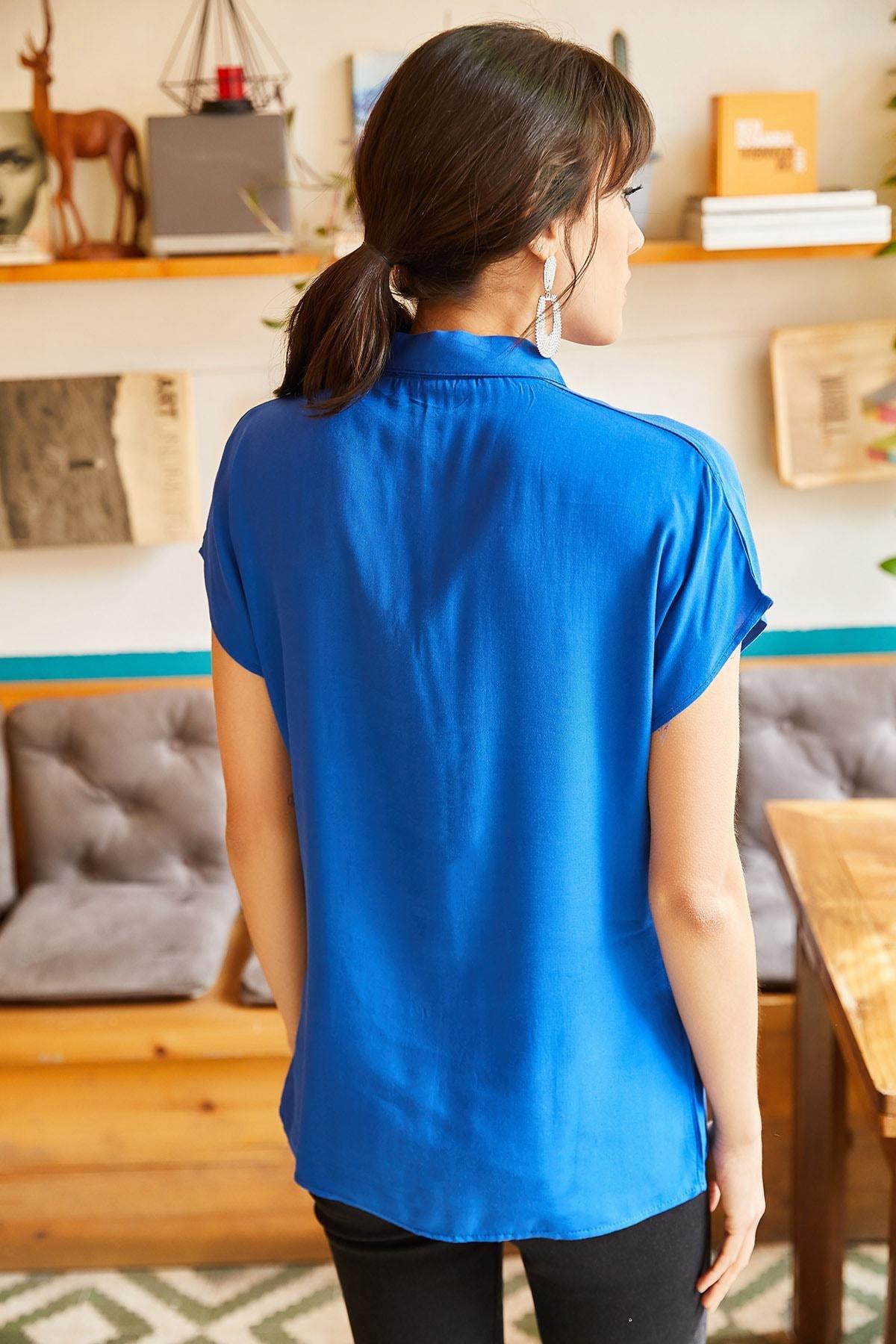 Blue Collared Buttoned Shirt, , large image number 3