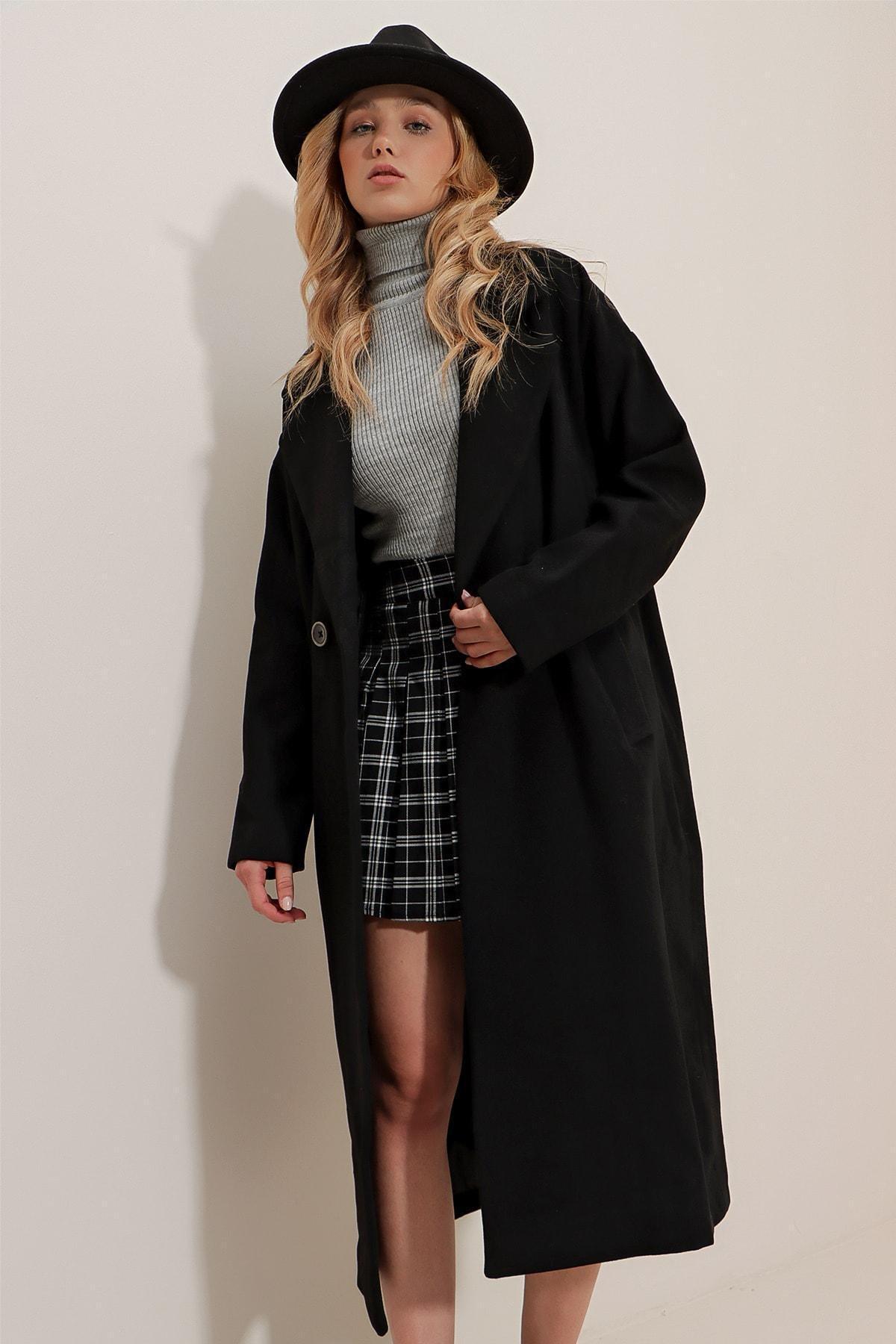 Alacati - Black Cache-Coeur Oversize Coat