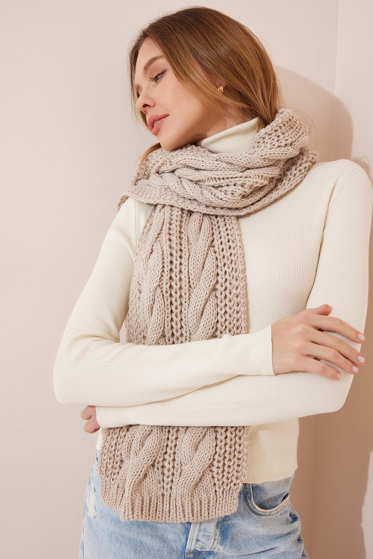 Beige Casual Scarf, , large image number 1
