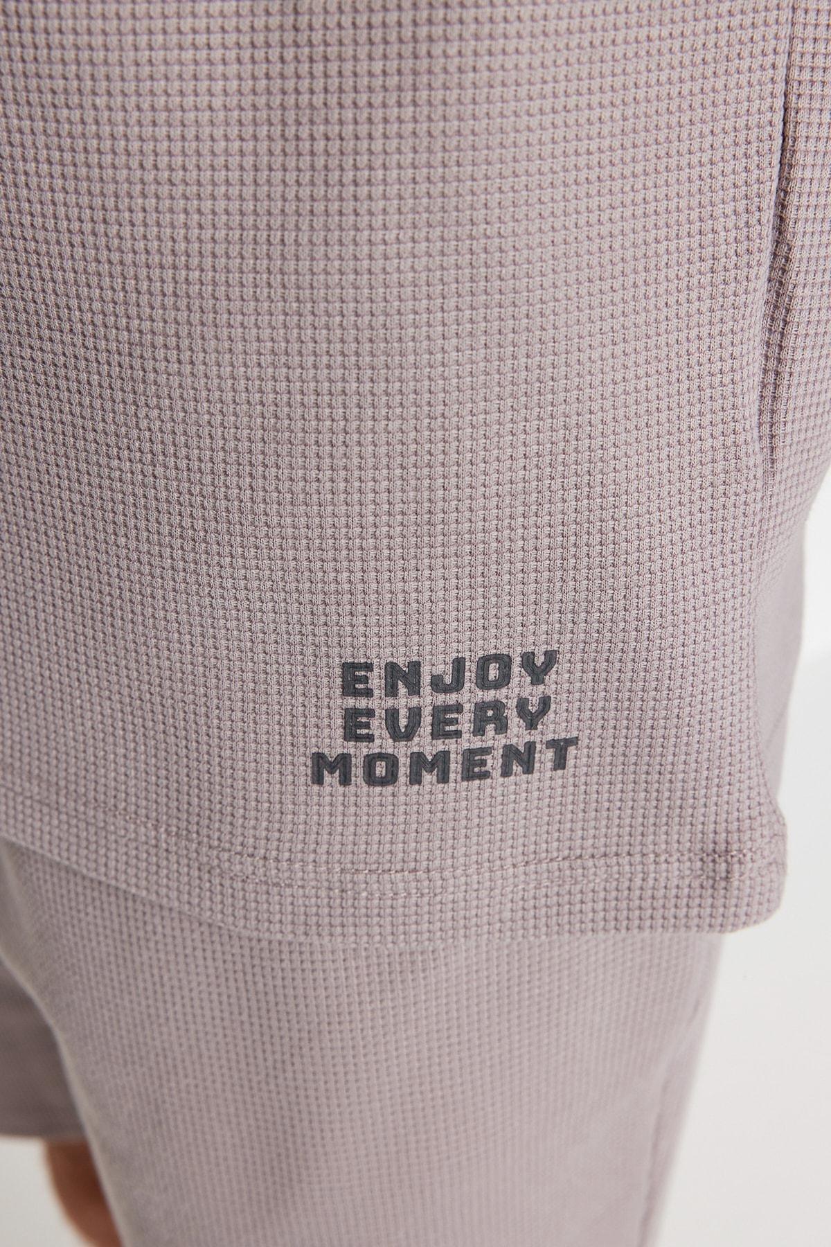 Grey Crew Neck Pajama Set, , large image number 3