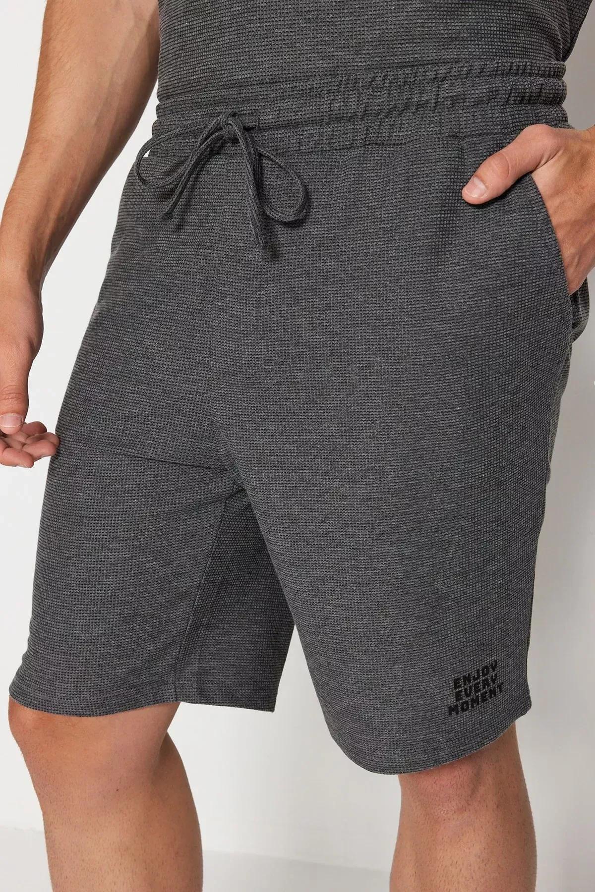 Black Crew Neck Pajama Set, Black, large image number 3