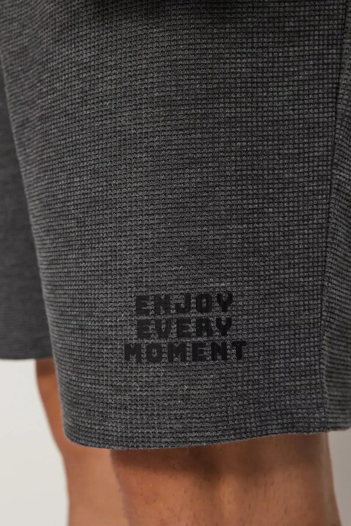 Black Crew Neck Pajama Set, Black, large image number 4