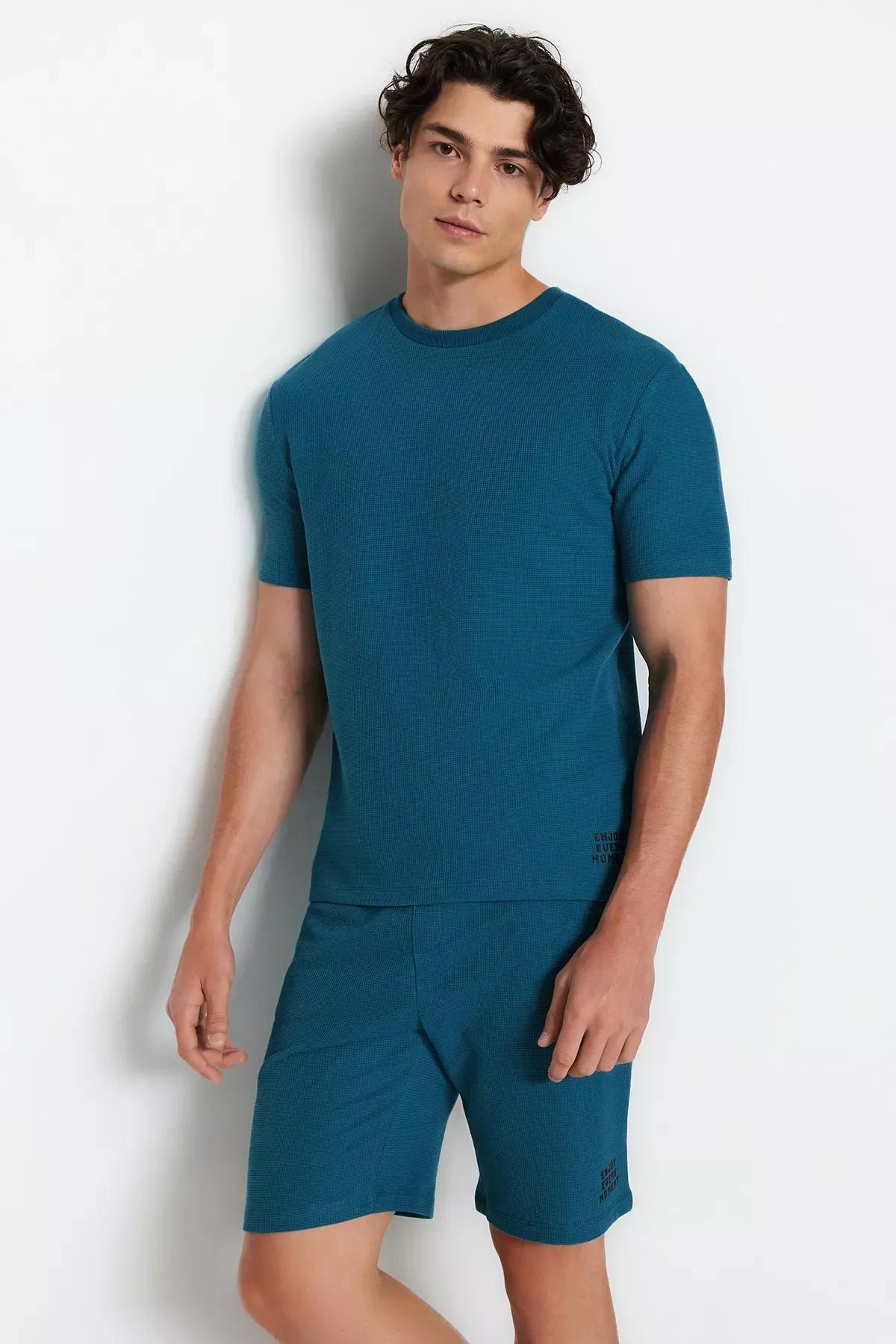 Green Plain Pajama Set, Green, large image number 1