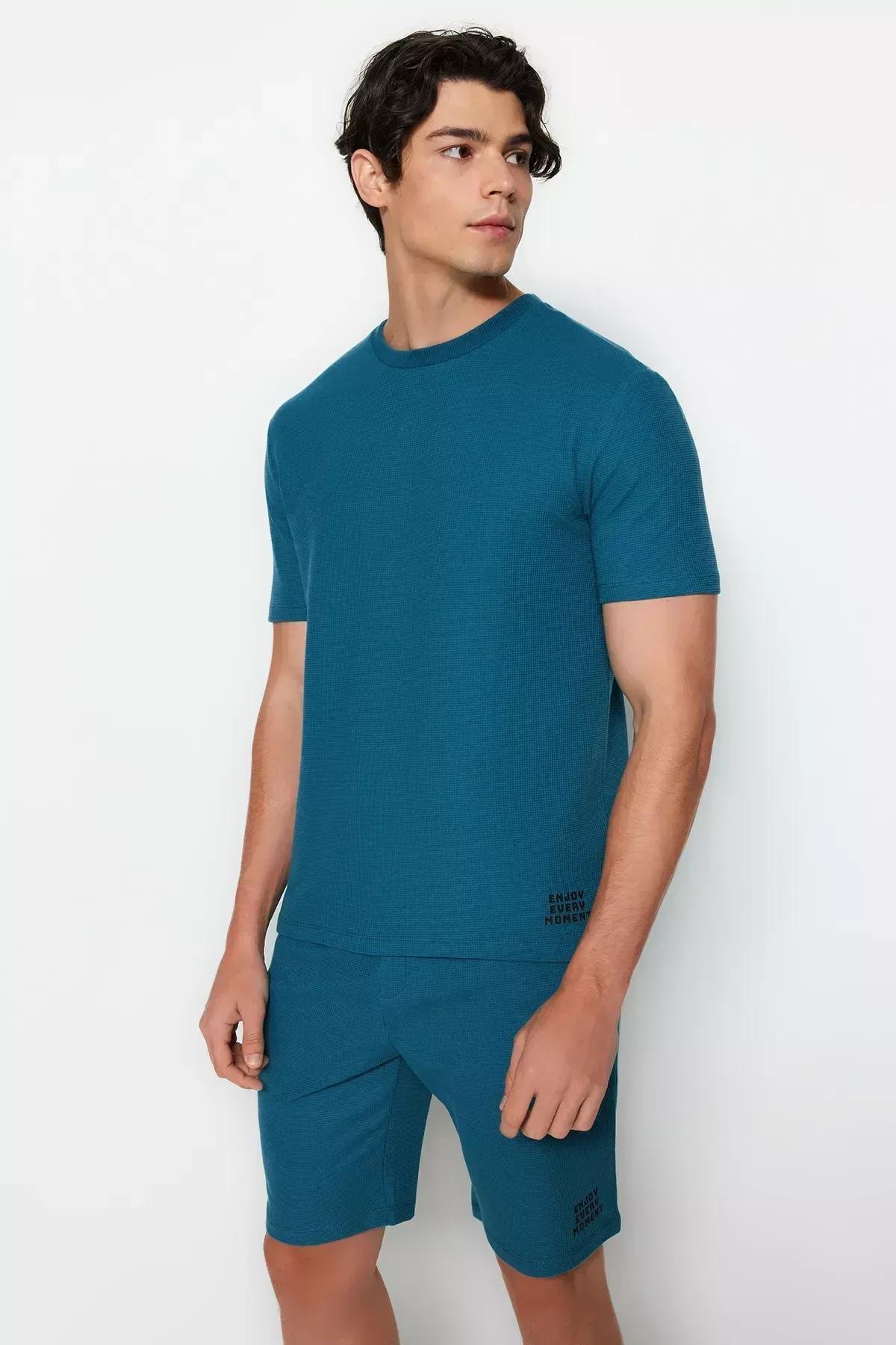 Green Plain Pajama Set, Green, large image number 2