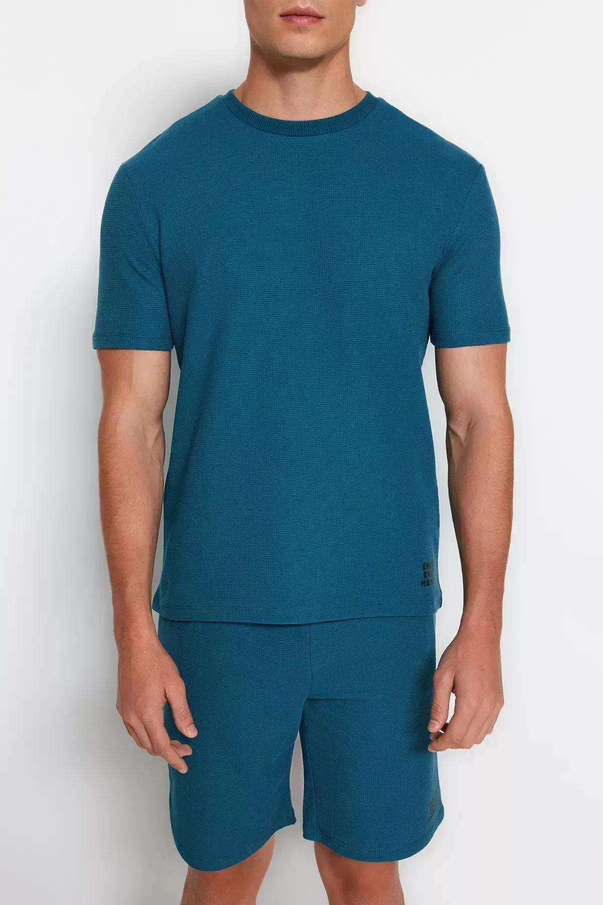 Green Plain Pajama Set, Green, large image number 7