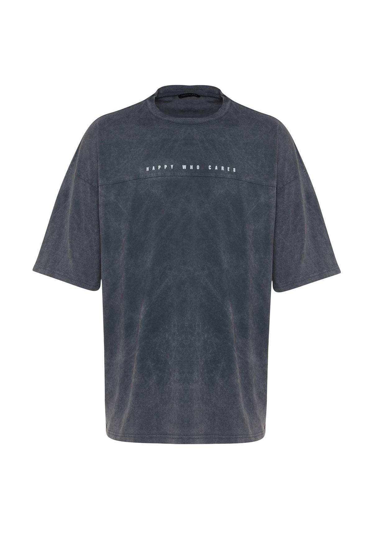 Grey Printed Oversize T-Shirt, , large image number 2