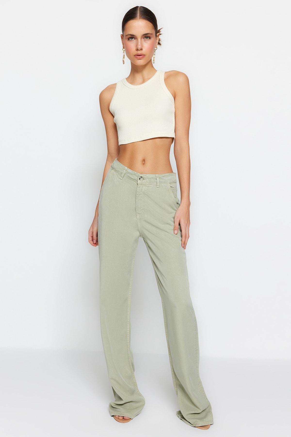 Green Low Waist Wide Leg Jeans, , large image number 2