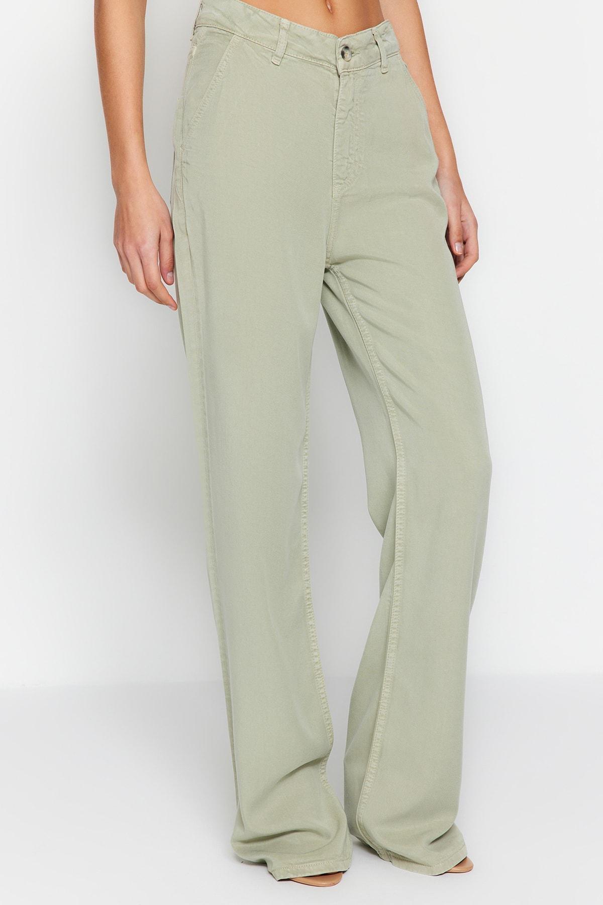 Green Low Waist Wide Leg Jeans, , large image number 4
