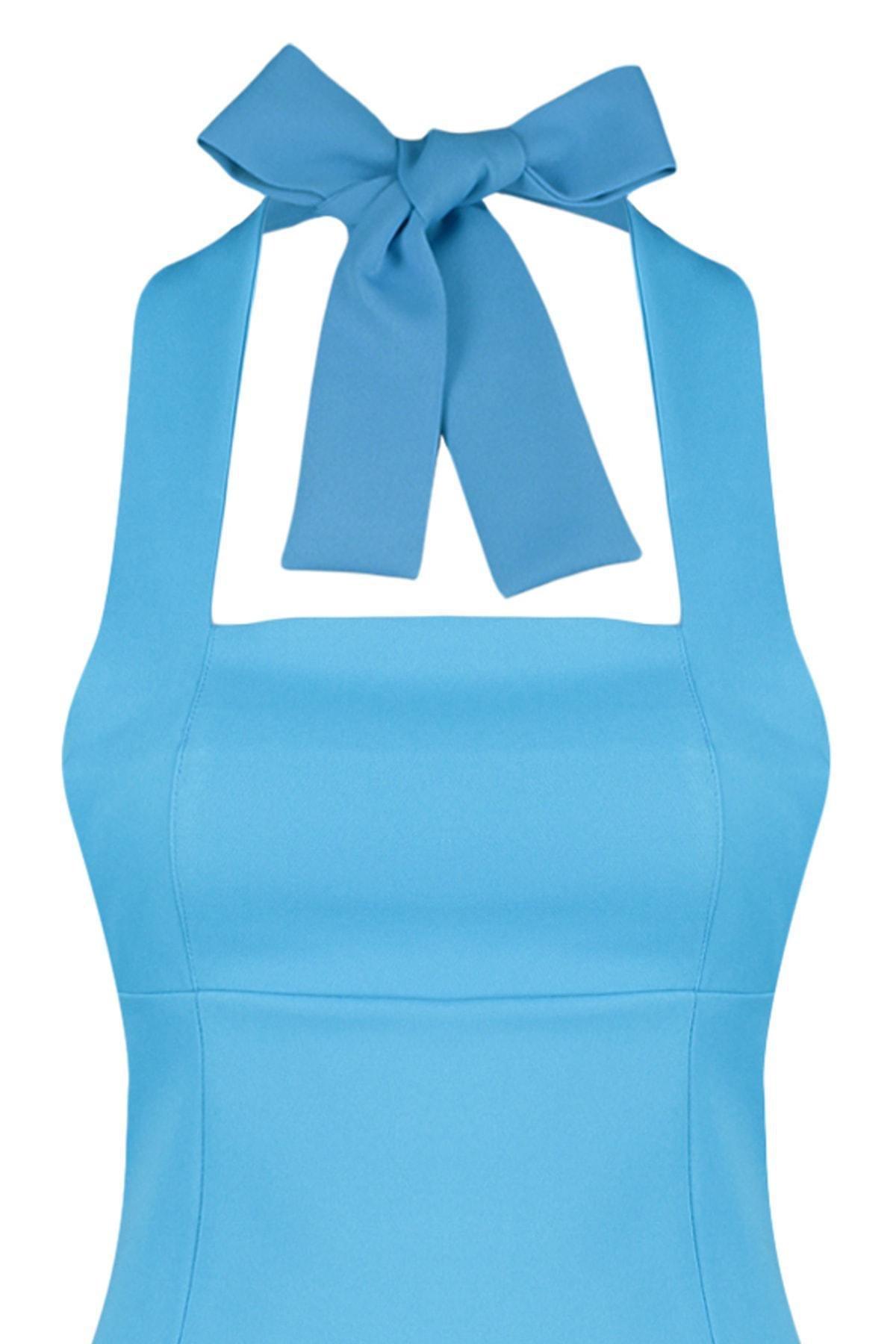Trendyol - Blue Raglan Sleeve A-Line Dress