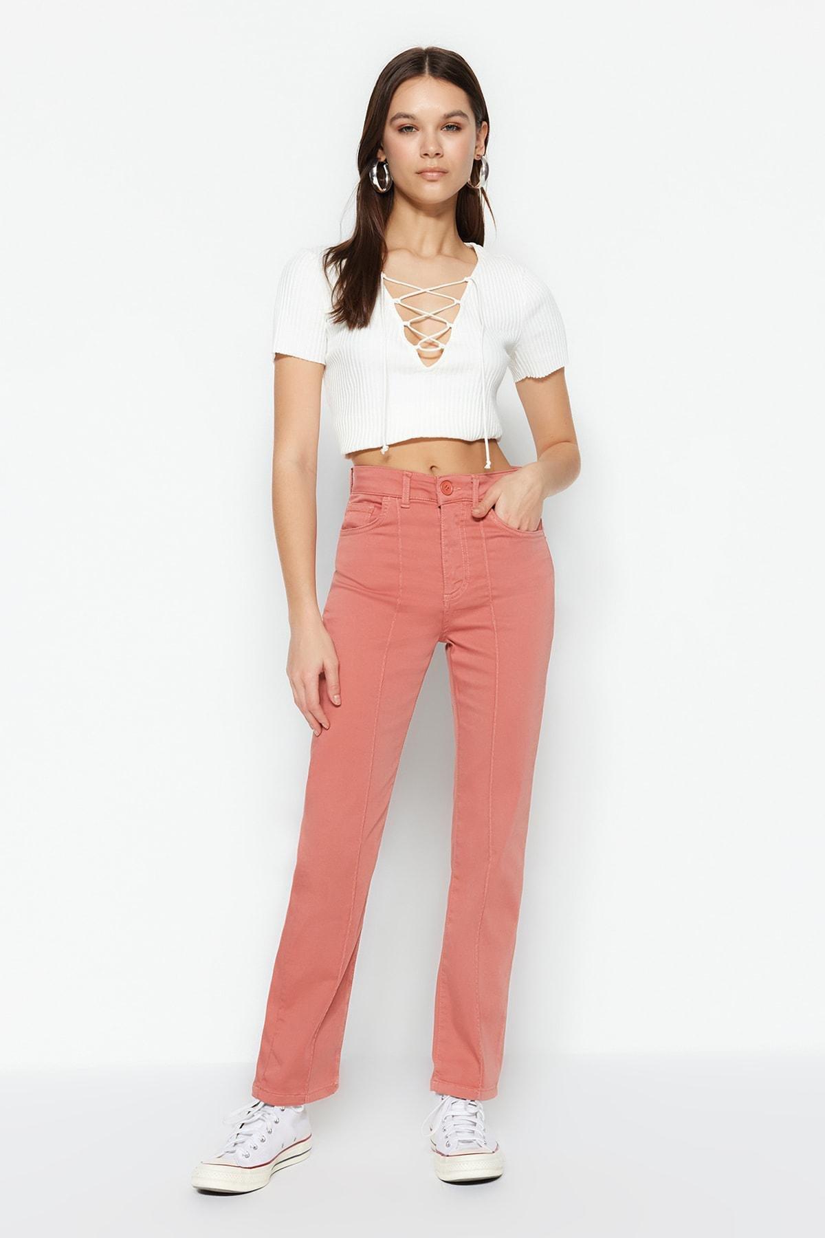Pink Flare Slim Jeans, , large image number 1