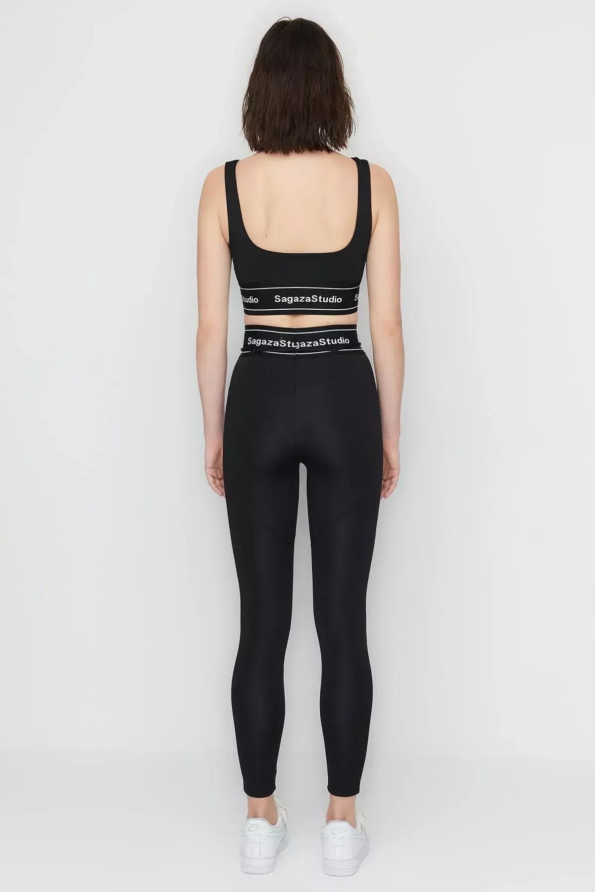 White Plain Sports Bra, Black, large image number 6