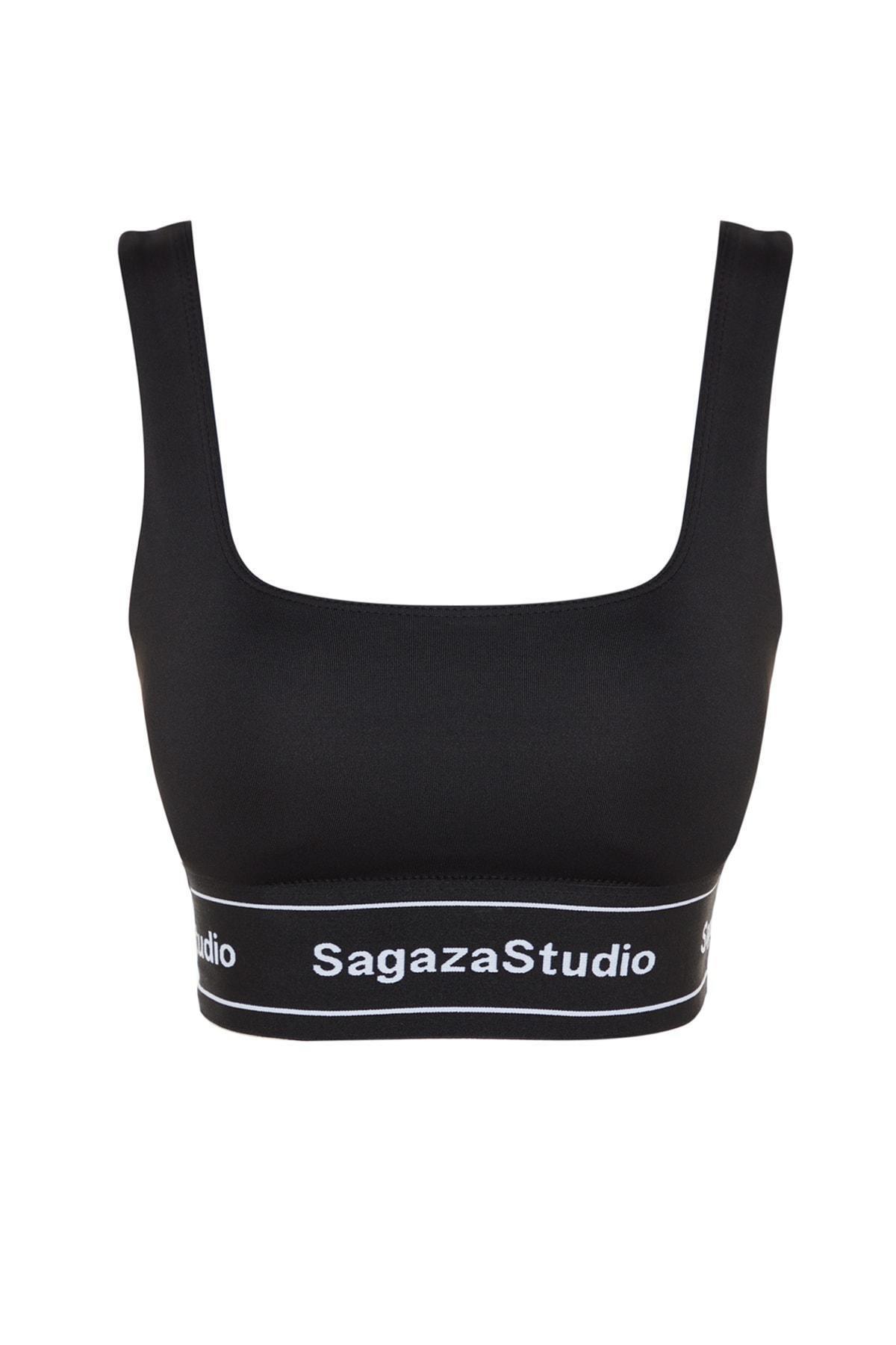 Black Plain Sports Bra, , large image number 5