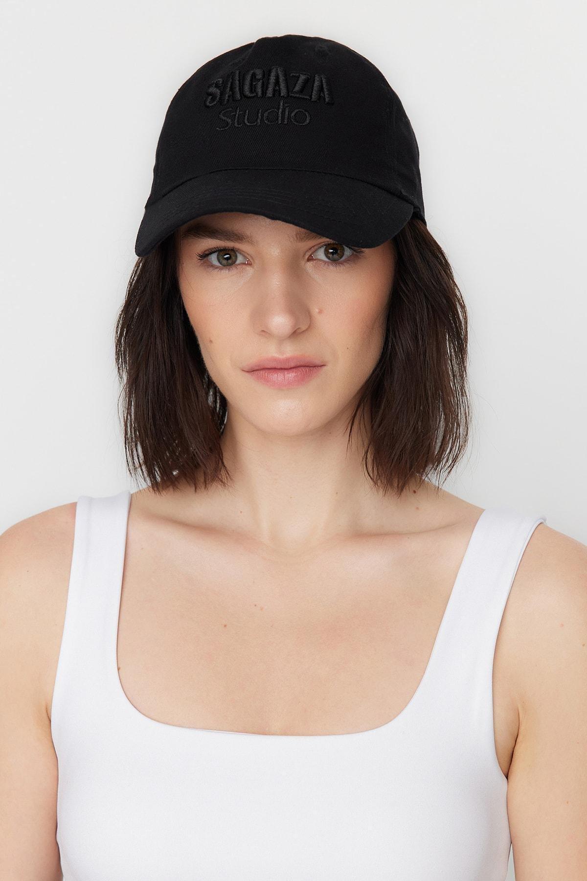 Black Printed Party Hat, Black, large image number 1