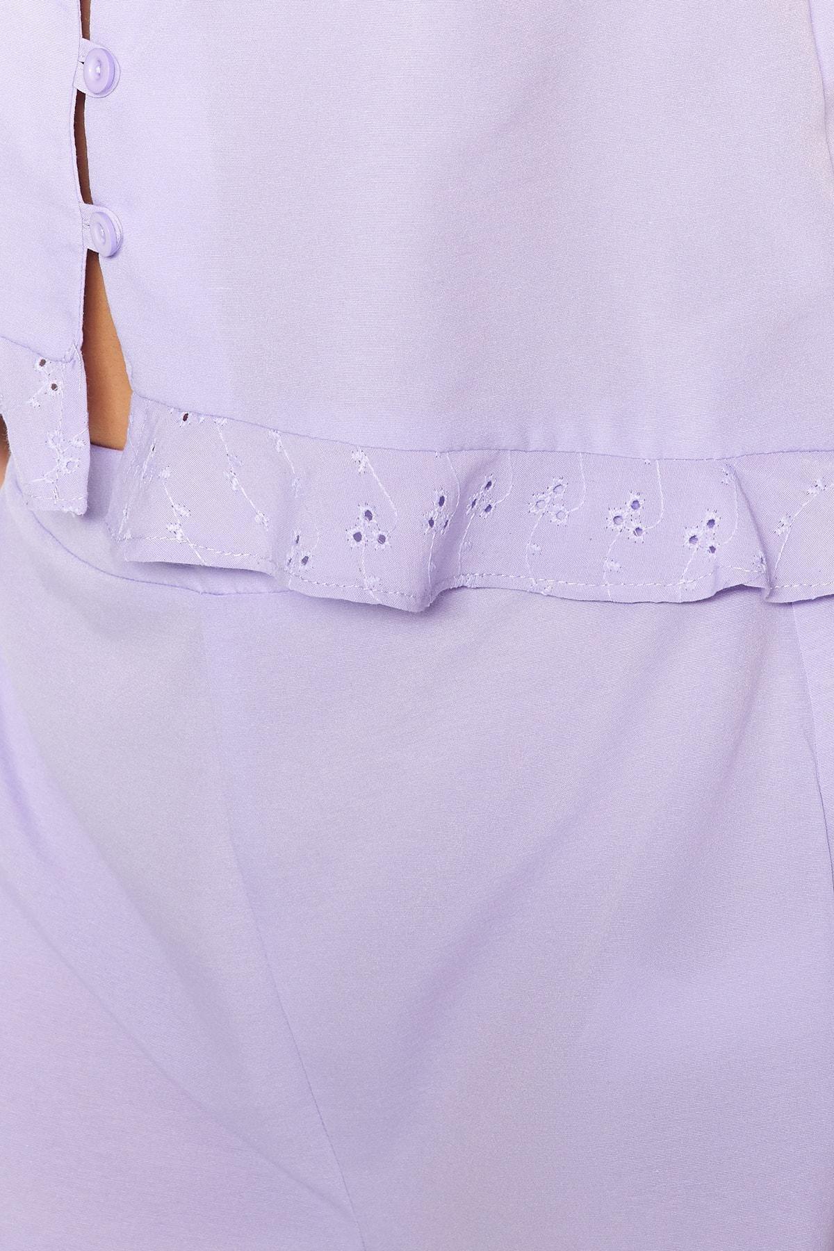 Purple Crew Neck Pajama Set, , large image number 2