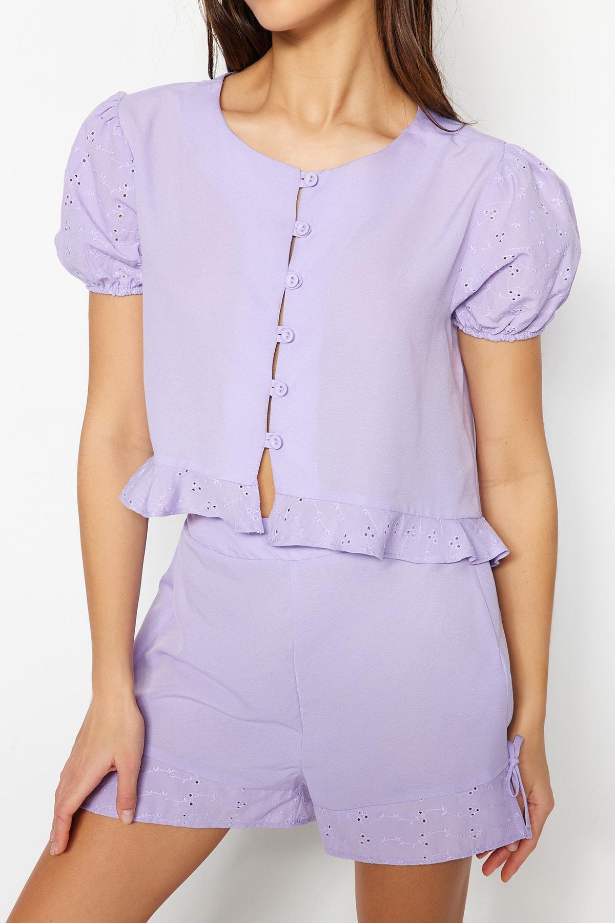 Purple Crew Neck Pajama Set, , large image number 3