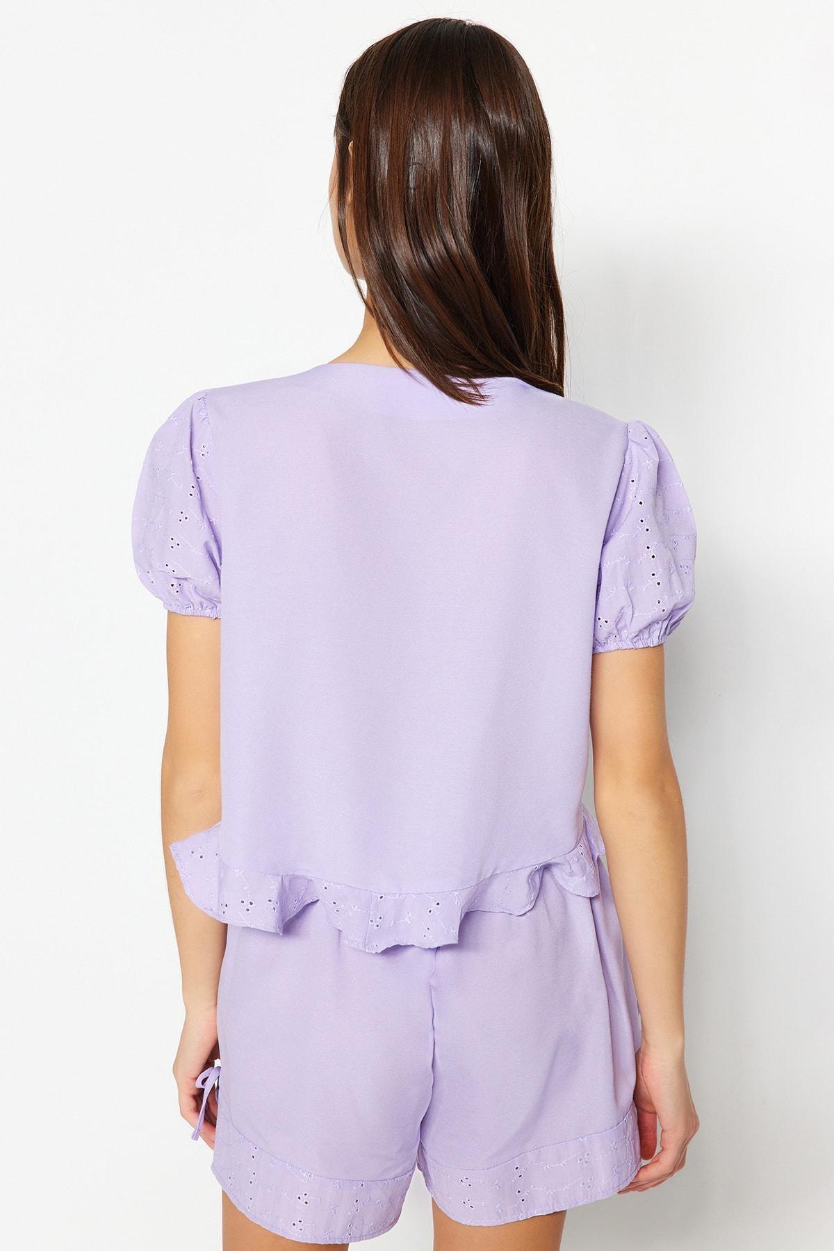 Purple Crew Neck Pajama Set, , large image number 4