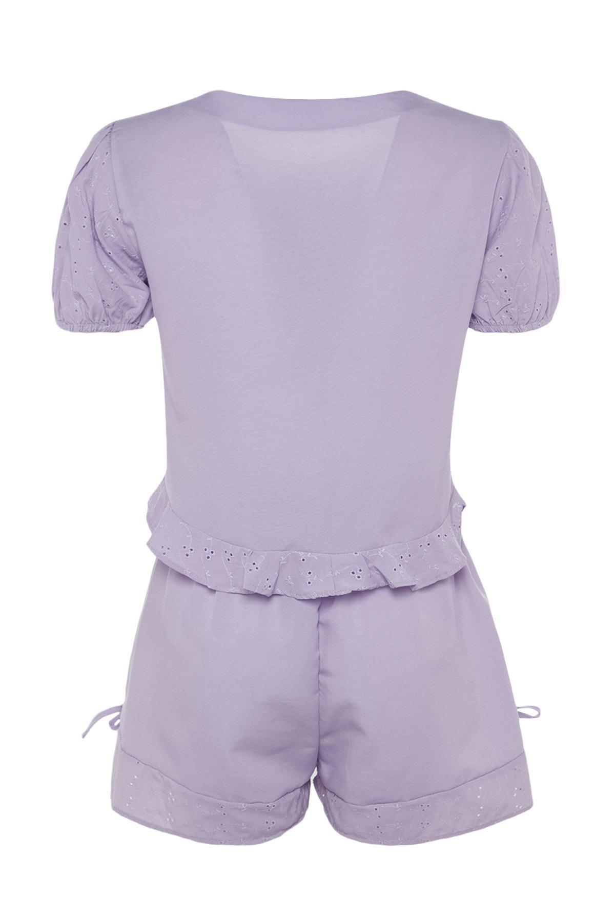 Purple Crew Neck Pajama Set, , large image number 7