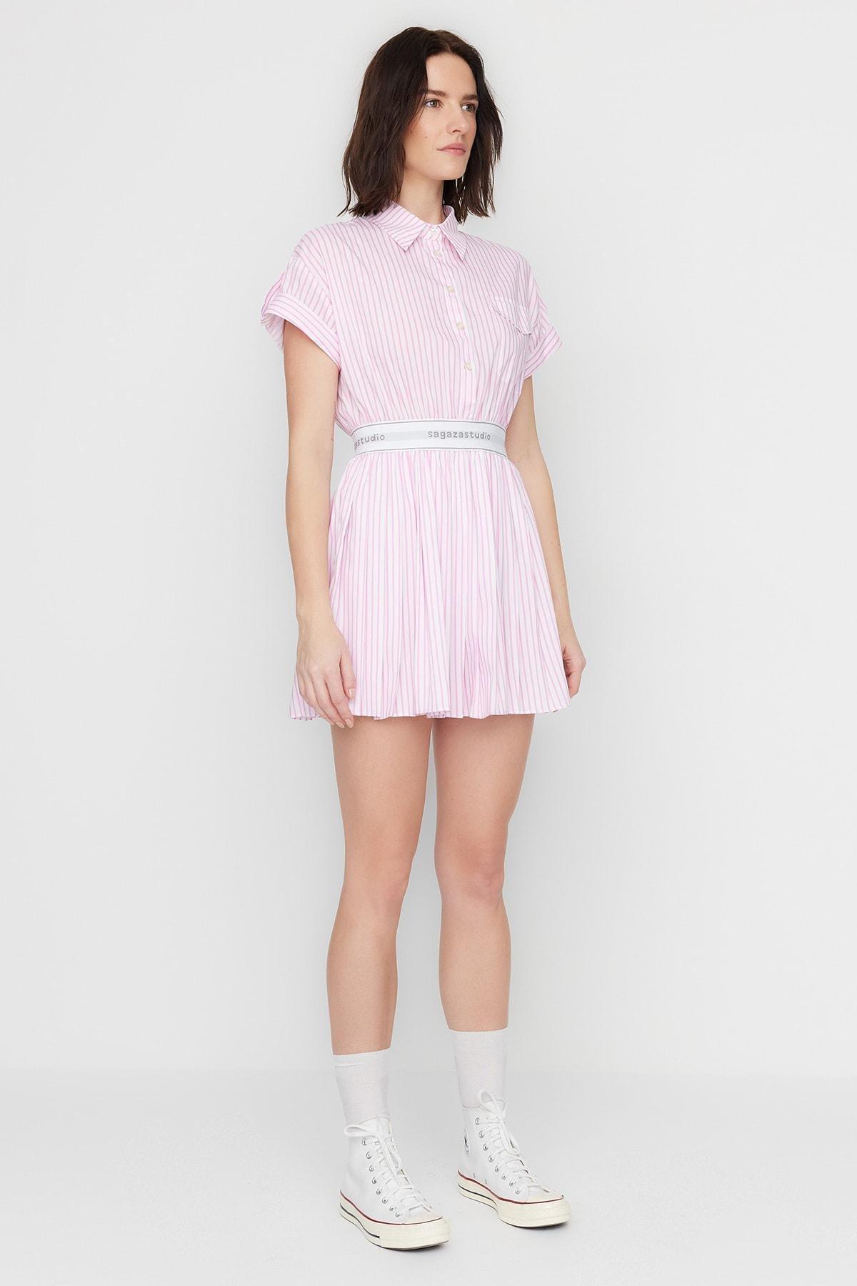 White Striped Skater Dress, , large image number 4