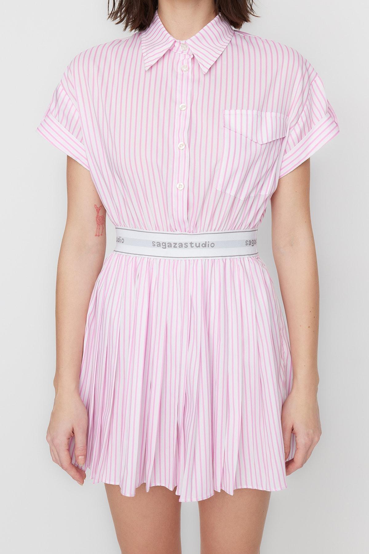 White Striped Skater Dress, , large image number 5