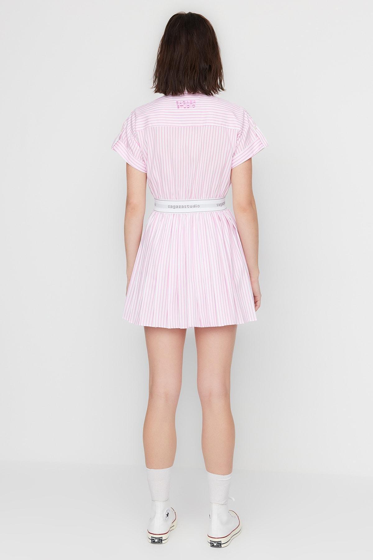 White Striped Skater Dress, , large image number 7